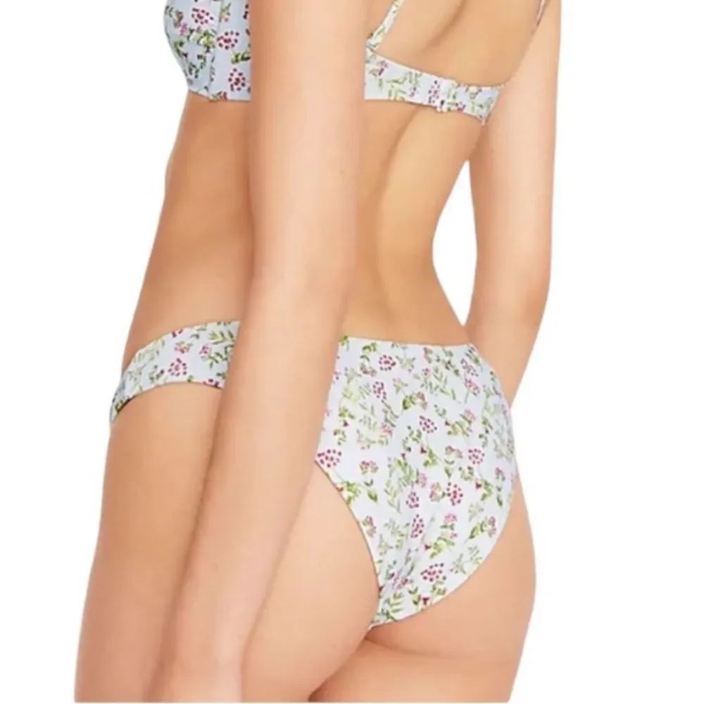NWT J. Crew Curved-waist cheeky bikini bottom in cloud meadow floral Medium